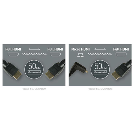 Atomos Coiled Full HDMI To Full HDMI Cable (50-65cm)