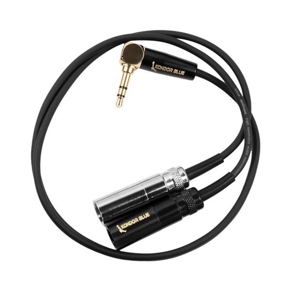 Kondor Blue Dual Mini XLR Male to 3.5mm Stereo TRS RA Cable Black