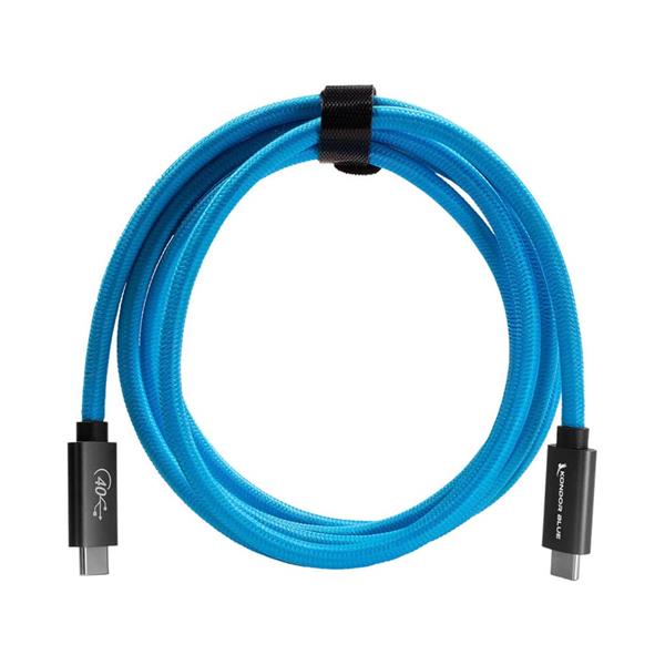 Kondor Blue Thunderbolt 4 USB Type-C Charging and Data Cable 6ft Blue