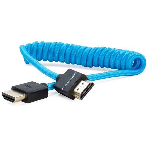 The Kondor Blue Full HDMI Coiled Cable 12 to 24-Inch Blue