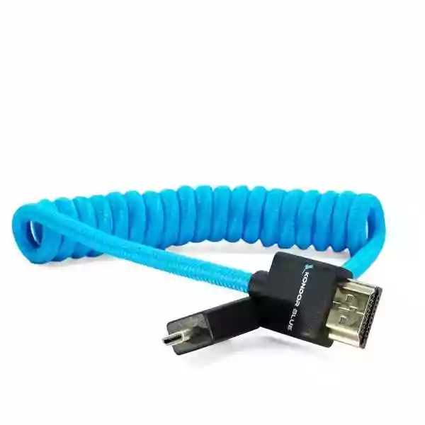 Kondor Blue Coiled Micro HDMI to HDMI Cable 12 to 24-Inch Blue