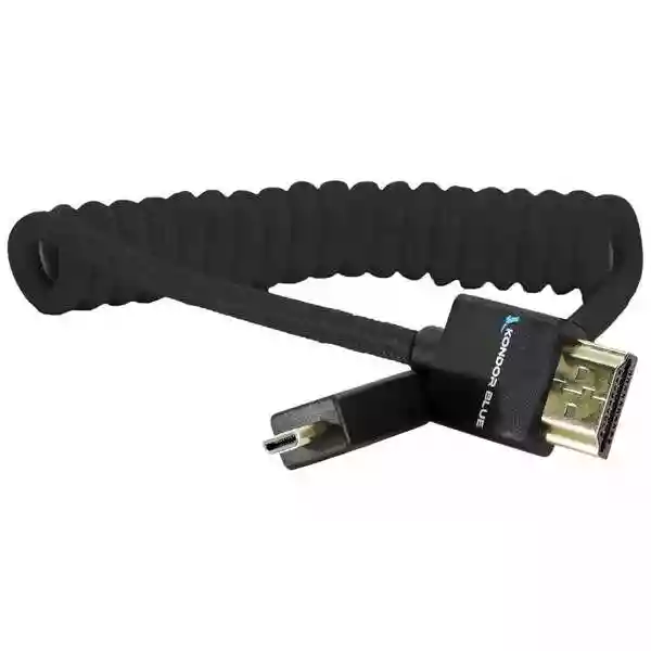 Kondor Blue Coiled Micro HDMI to HDMI Cable 12 to 24-Inch Black