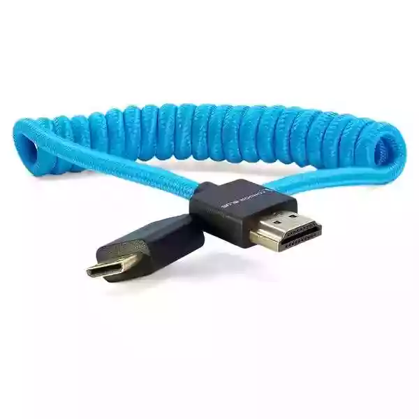 Kondor Blue Coiled Mini HDMI to Full HDMI Cable 12 to 24-Inch Blue