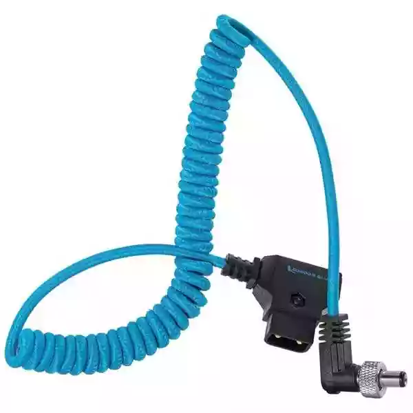 Kondor Blue Coiled D-Tap to DC 5.5 x 2.5mm Male Barrel Cable