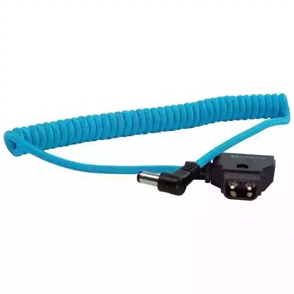 Kondor Blue Coiled D-Tap to DC 5.5 x 2.5mm Barrel Right-Angle Cable