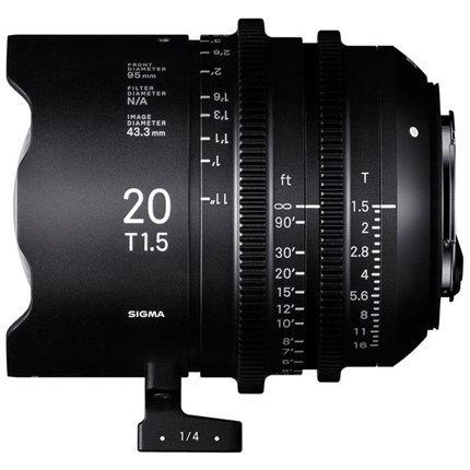 Sigma 20mm T1.5 FF Prime Cine Lens PL Mount