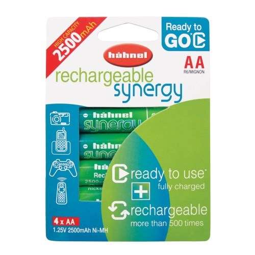 Hahnel Rechargeable Synergy AA Ni-MH 1.25V 2500mAh Batteries