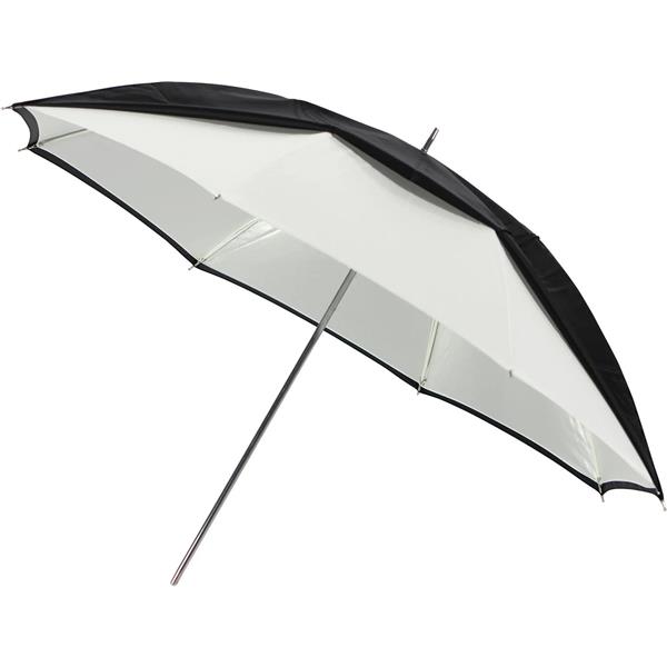 Westcott Convertible Umbrella - Optical White Satin with Removable Black Cover (32