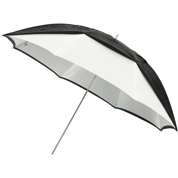 Westcott Convertible Umbrella - Optical White Satin with Removable Black Cover (45