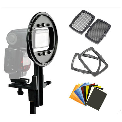 Manfrotto Strobo Flashgun Gel Kit with Ezybox Softbox Hotshoe Plate LL LS2617