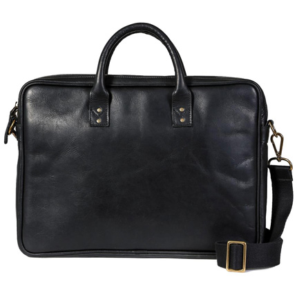 ONA Kingston Black Leather Briefcase
