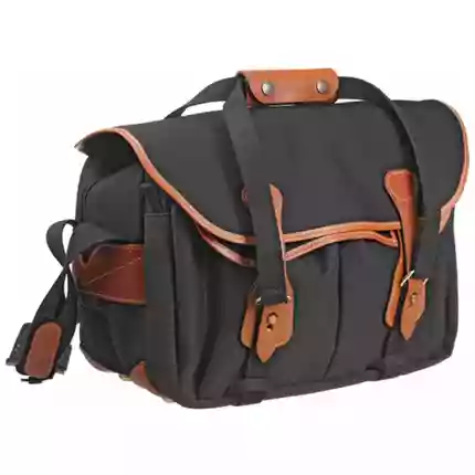 Billingham 335 Shoulder Bag - Black Canvas/Tan