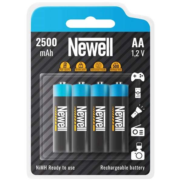 Newell Rechargeable Nimh AA 2500 4 Pack Blister
