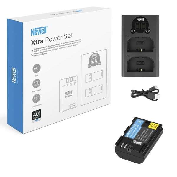 Newell Xtra Power Set 1x Charger and 1x LP-E6N Battery for Canon