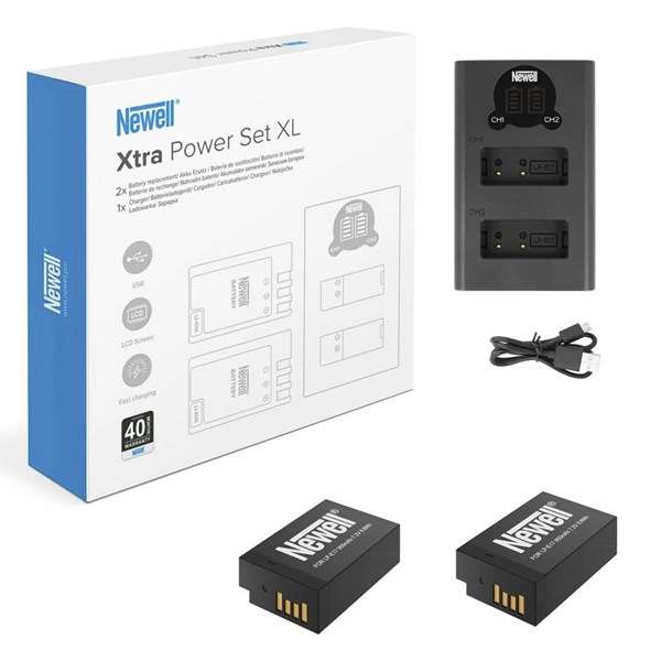 Newell Xtra Power Set XL Charger and 2x LP-E17 Batteries for Canon