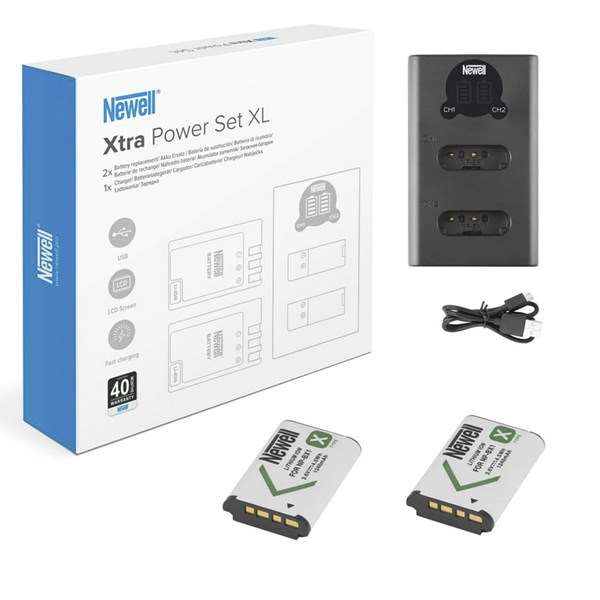 Newell Xtra Power Set XL Charger and 2x NP-BX1 Batteries for Sony
