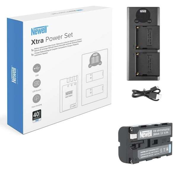 Newell Xtra Power Set 1x Charger and 1x NP-F570 Battery for Sony