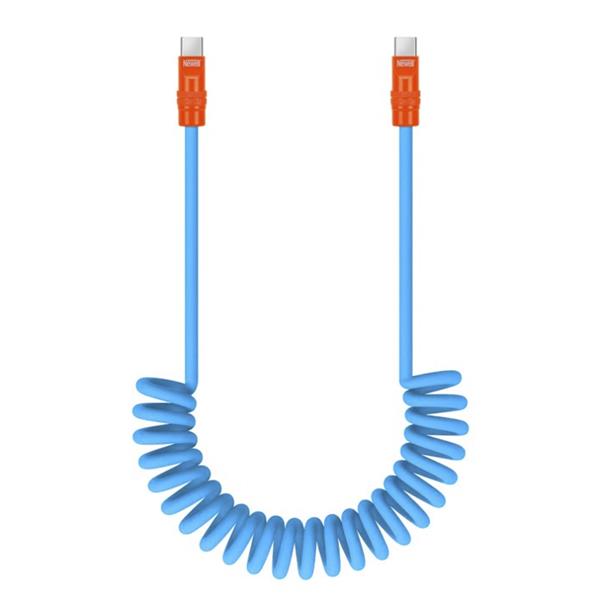 Newell USB-C - USB-C 100 W Cable 1.5m Silicone Spiral Blue-Orange