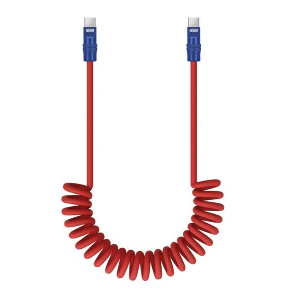 Newell USB-C - USB-C 100 W Cable 1.5m Silicone Spiral Red-Navy Blue