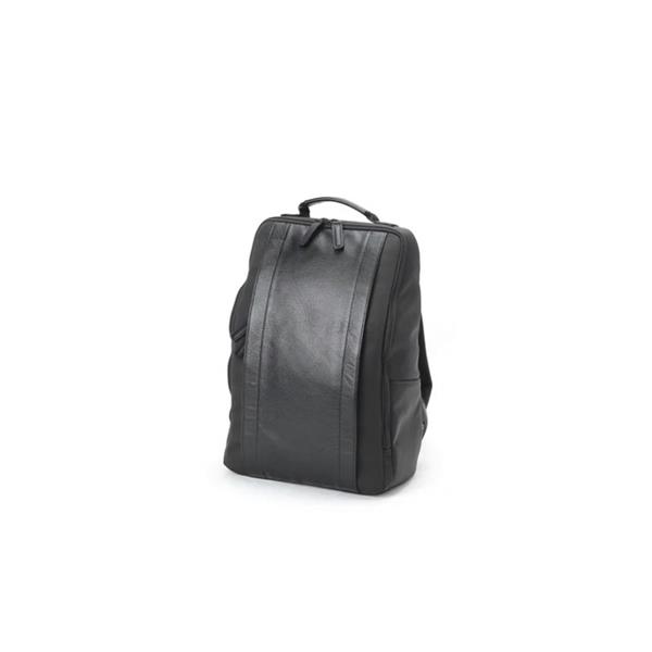 Artisan&Artist Leather Panel Backpack Black