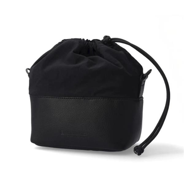 Artisan&Artist Leather & Fabric Camera Pouch Black/ Black