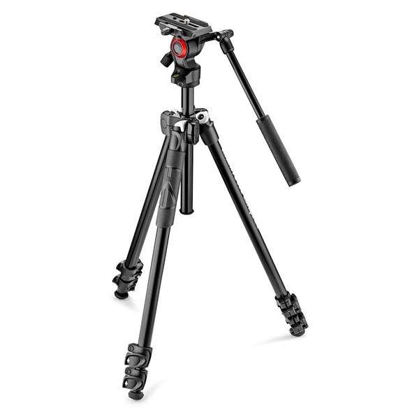 Manfrotto 290 Tripod with Video Head and Pixi Mini Bundle