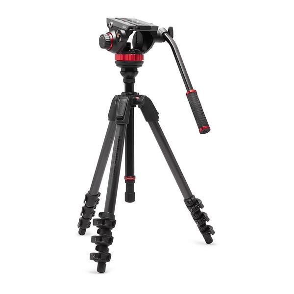 Manfrotto 055 Carbon Fibre Video Tripod with 502 Fluid Video Head