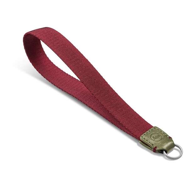 Leica Wrist Strap Fabric and Leather Olive and Burgundy