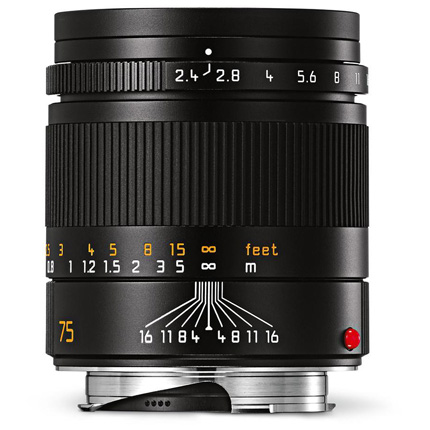 Leica Summarit M 75mm f/2.4 Lens Black Anodised