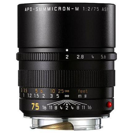 Leica APO Summicron M 75mm f/2 ASPH Lens Black Anodised