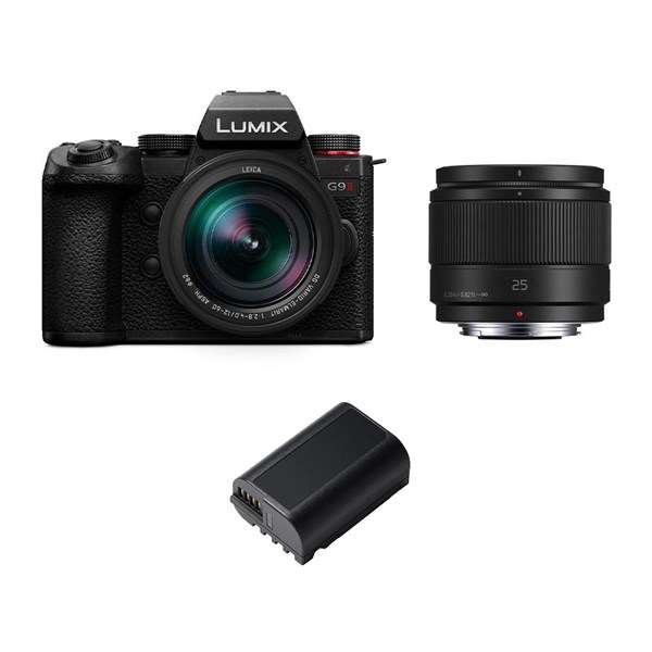 Panasonic Lumix G9 II with Leica 12-60mm and 25mm Lens and Battery Kit