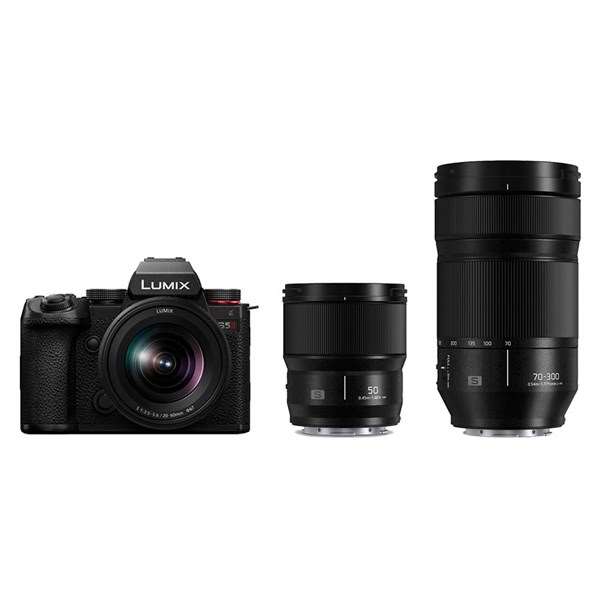 Panasonic Lumix S5 II with 20-60mm, 50mm and 70-300mm Lens Kit