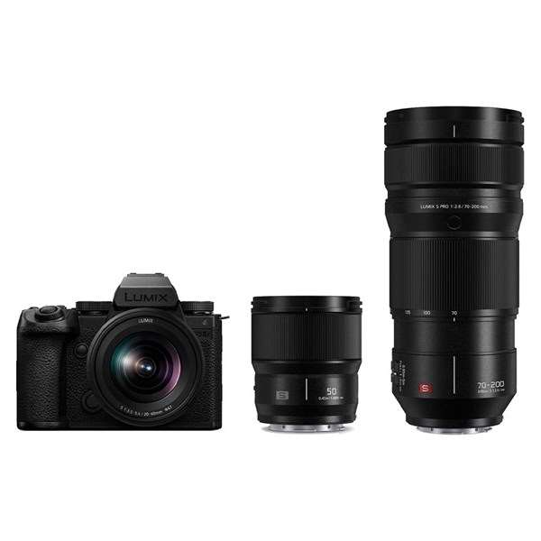 Panasonic Lumix S5 II X with 20-60mm, 50mm and 70-200mm Lens Kit