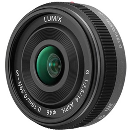 Panasonic Lumix G 14mm f/2.5 ASPH II Pancake Lens Black