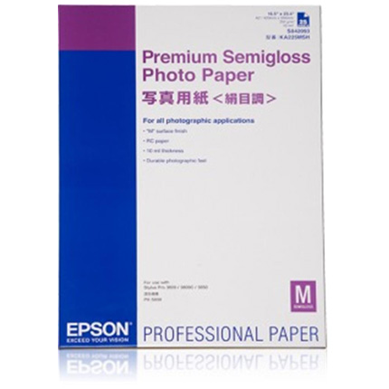 Epson Premium Semigloss A3 Photo Paper 20 Sheets