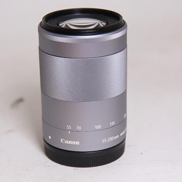 Used Canon EF-M 55-200mm f/4.5-6.3 IS STM Zoom Lens Sliver