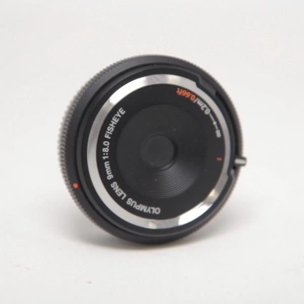 Used OM System 9mm f8 Fisheye Body Cap Lens Black