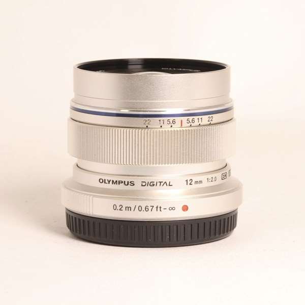 Used Olympus M.Zuiko Digital ED 12mm f/2 Wide Angle Lens Silver