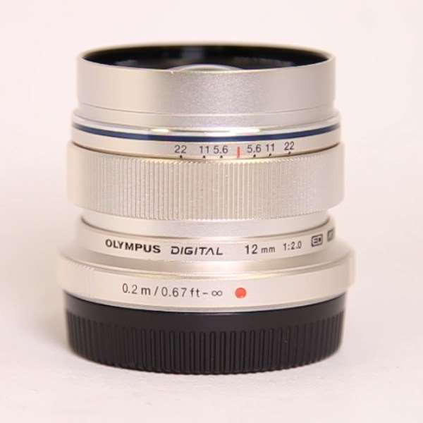 Used Olympus M.Zuiko Digital ED 12mm f/2 Wide Angle Lens Silver