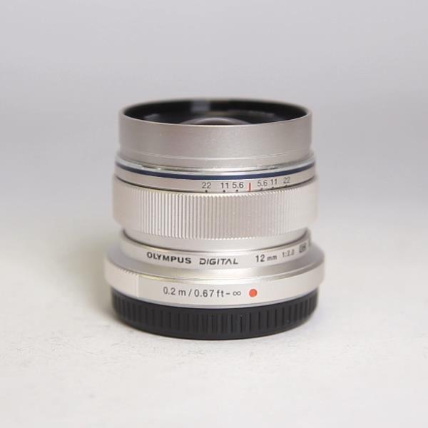 Used Olympus M.Zuiko Digital ED 12mm f/2 Wide Angle Lens Silver