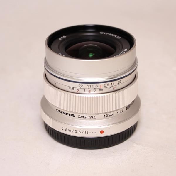 Used Olympus M.Zuiko Digital ED 12mm f/2 Wide Angle Lens Silver