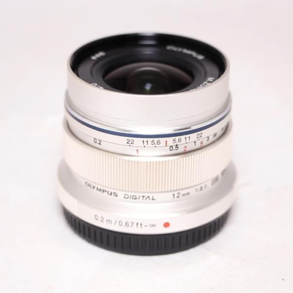 Used Olympus M.Zuiko Digital ED 12mm f/2 Wide Angle Lens Silver