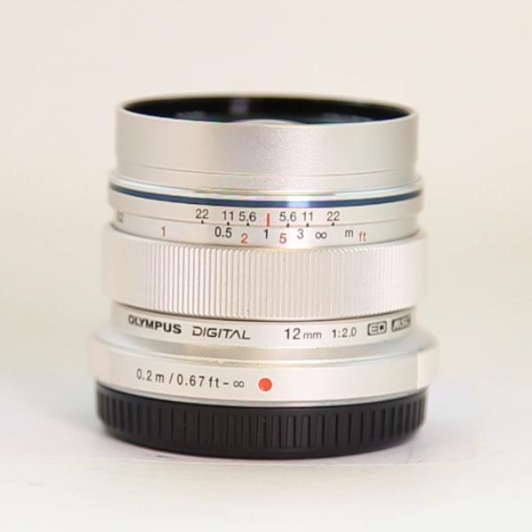 Used Olympus M.Zuiko Digital ED 12mm f/2 Wide Angle Lens Silver