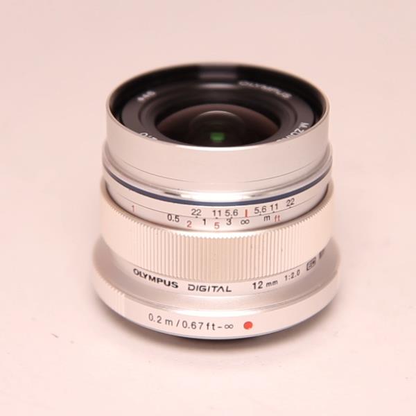 Used Olympus M.Zuiko Digital ED 12mm f/2 Wide Angle Lens Silver