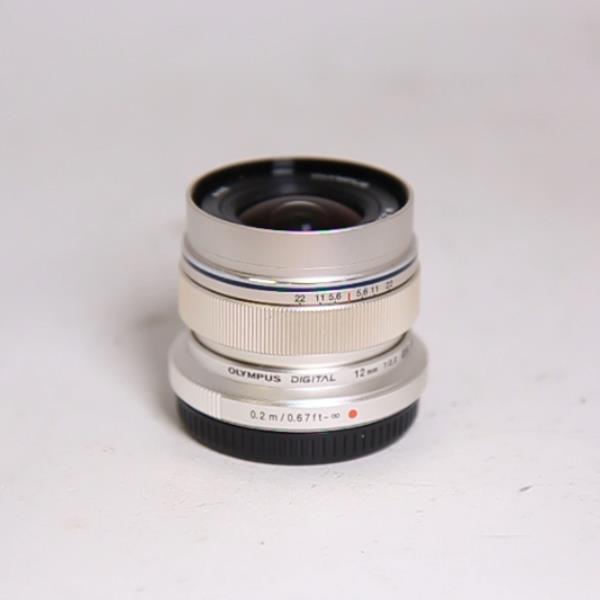 Used Olympus M.Zuiko Digital ED 12mm f/2 Wide Angle Lens Silver