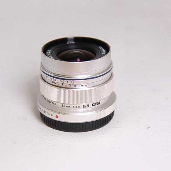 Used Olympus M.Zuiko Digital ED 12mm f/2 Wide Angle Lens Silver