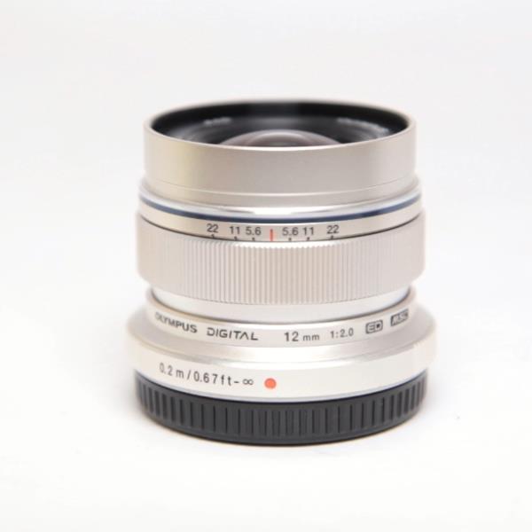 Used Olympus M.Zuiko Digital ED 12mm f/2 Wide Angle Lens Silver