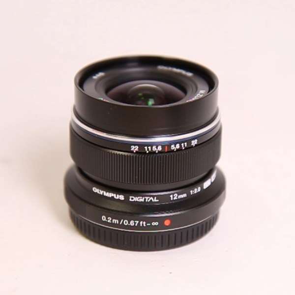 Used Olympus M.Zuiko Digital ED 12mm f/2 Wide Angle Lens Black