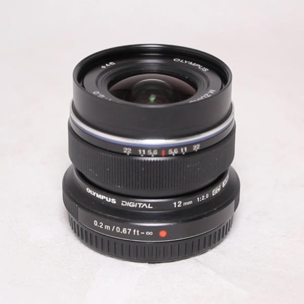 Used Olympus M.Zuiko Digital ED 12mm f/2 Wide Angle Lens Black