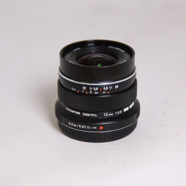 Used Olympus M.Zuiko Digital ED 12mm f/2 Wide Angle Lens Black